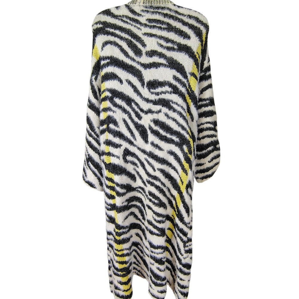 Do Everything In Love Zebra Print Fuzzy Longline Cardigan OS animal mob wife - Picture 7 of 14